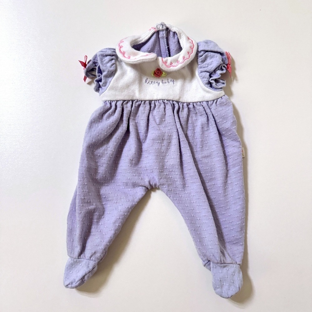 American Girl Bitty Baby Footed Sleeper Outfit Purple Rose Peter Pan Collar